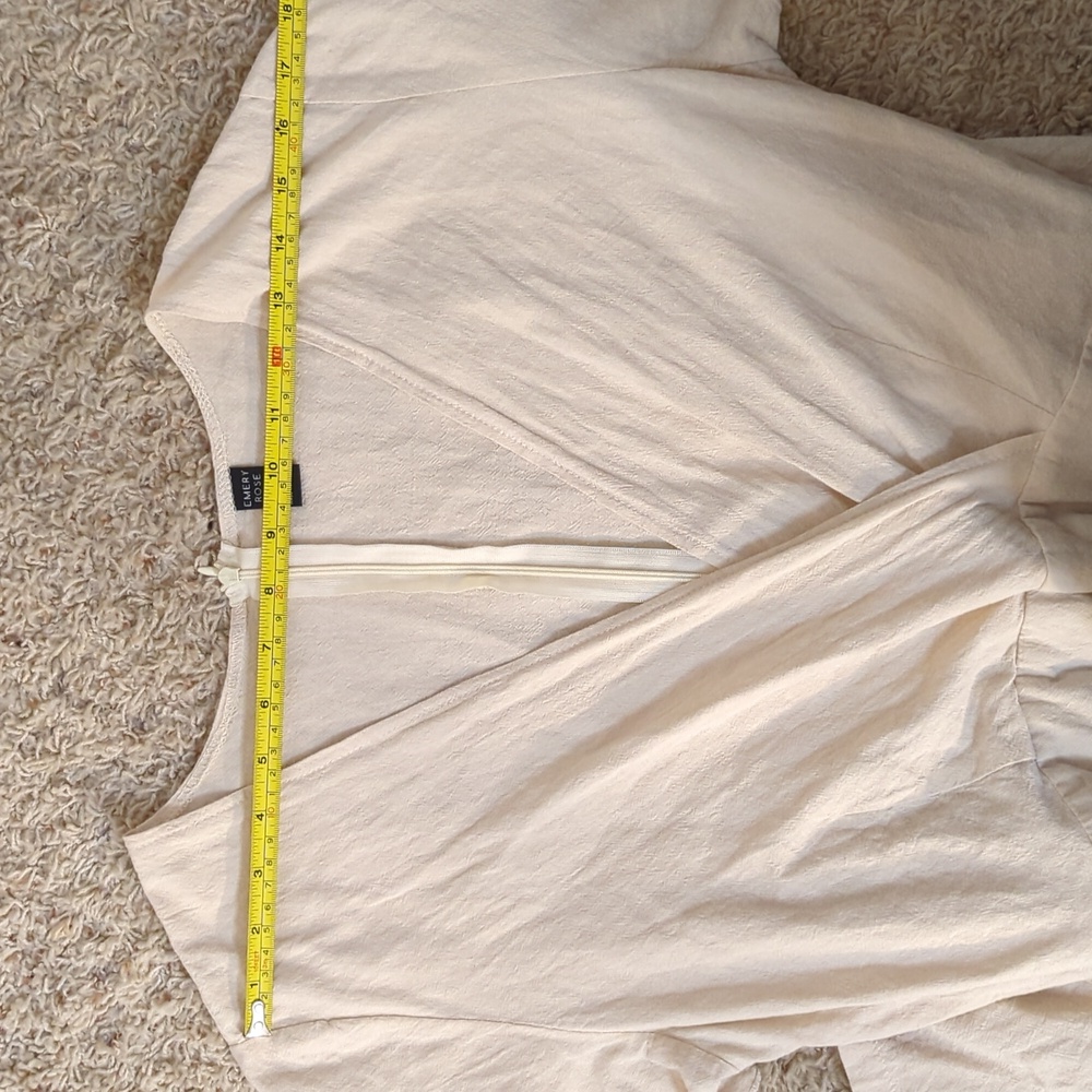 Emery Rose Cotton Cream Jumpsuit - Women's Size XL Lightweight Short Sleeve - Picture 9 of 14